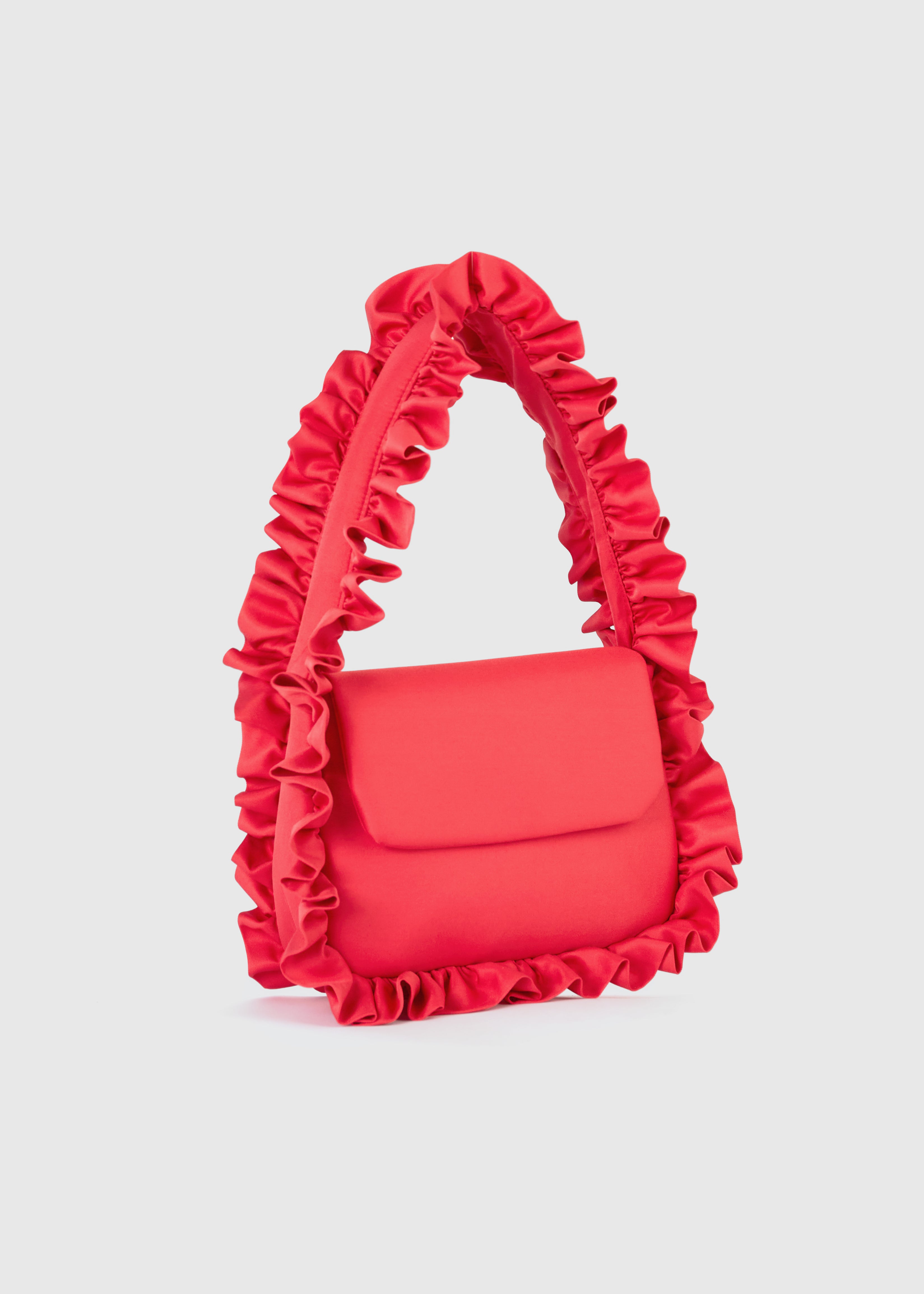 Red Baguette Flap Bag