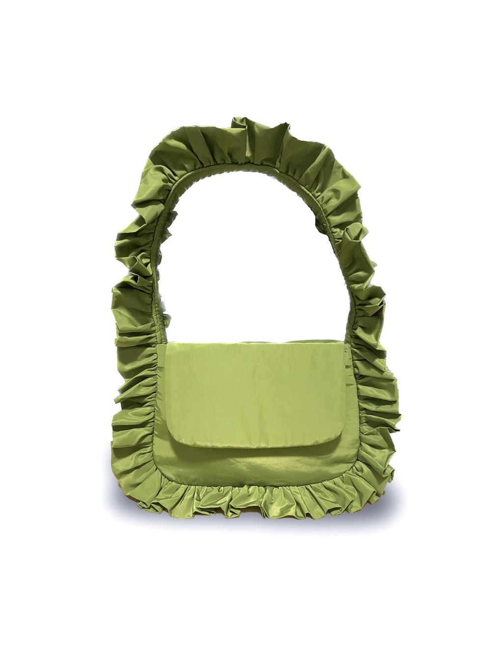 Olive Green Baguette Flap Bag image 0