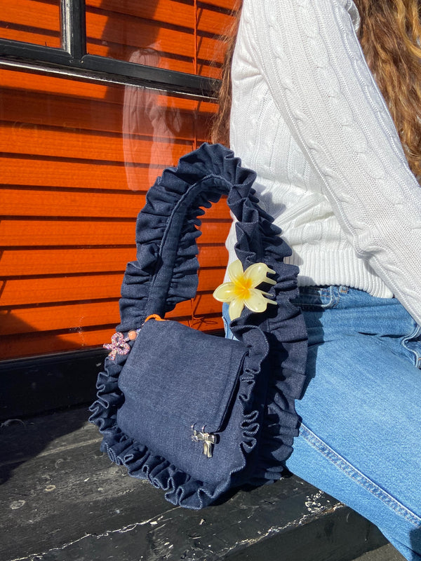 Denim Baguette Flap Bag image 3