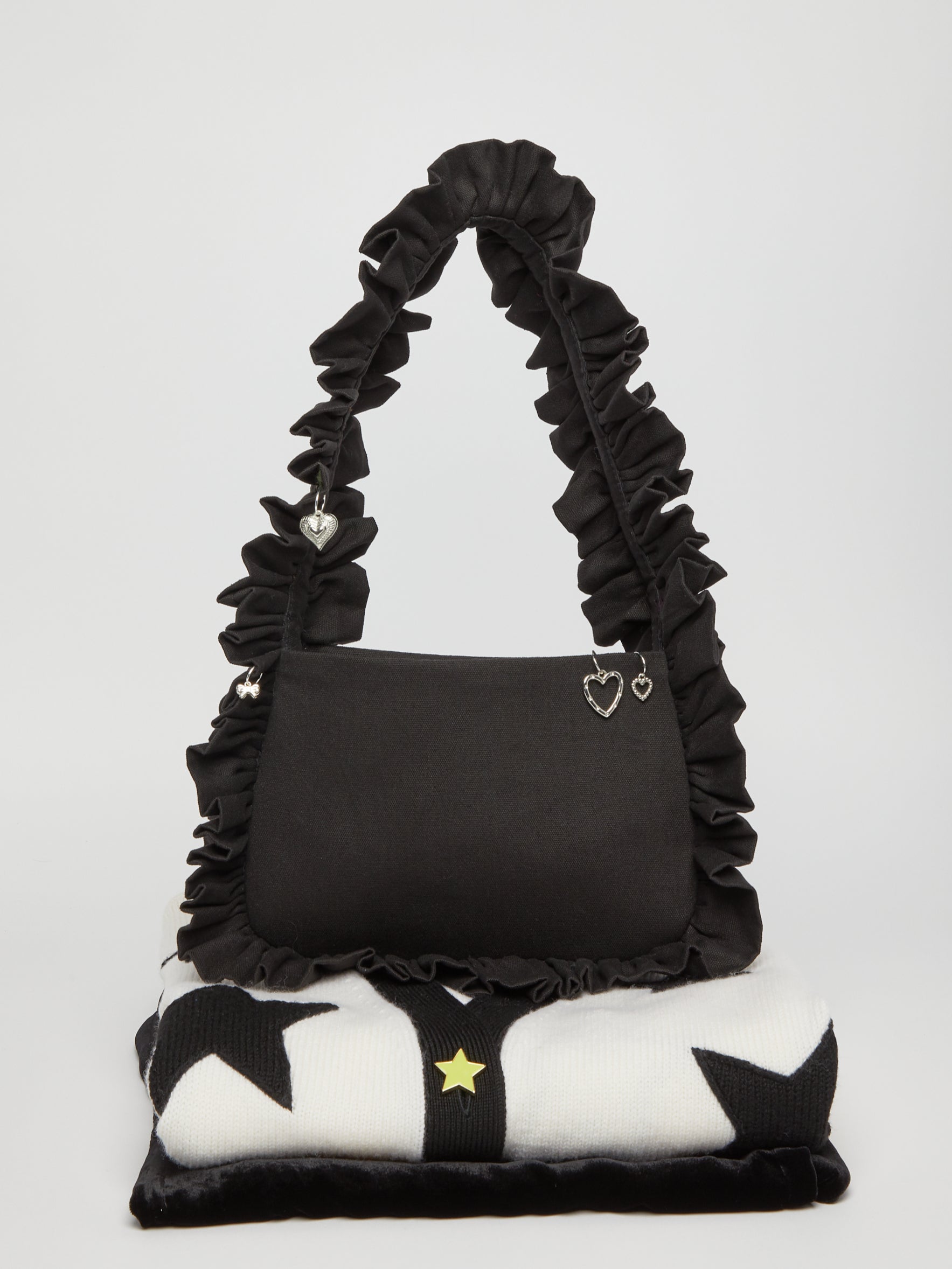 Black Canvas Baguette Bag image 1