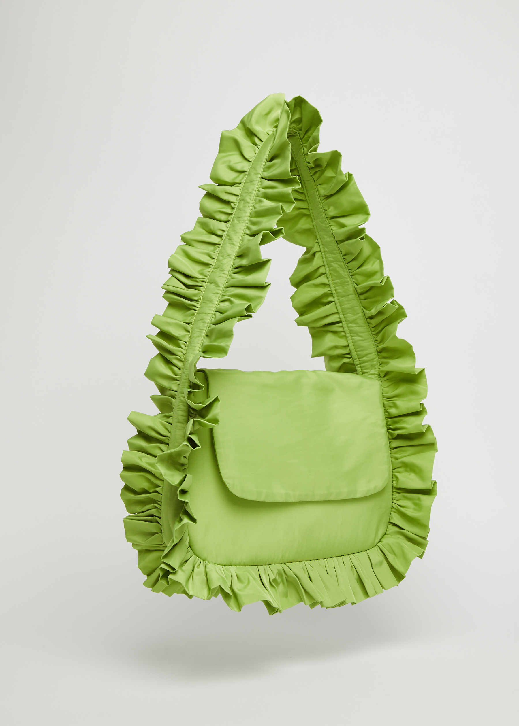 Olive Green Baguette Flap Bag image 1