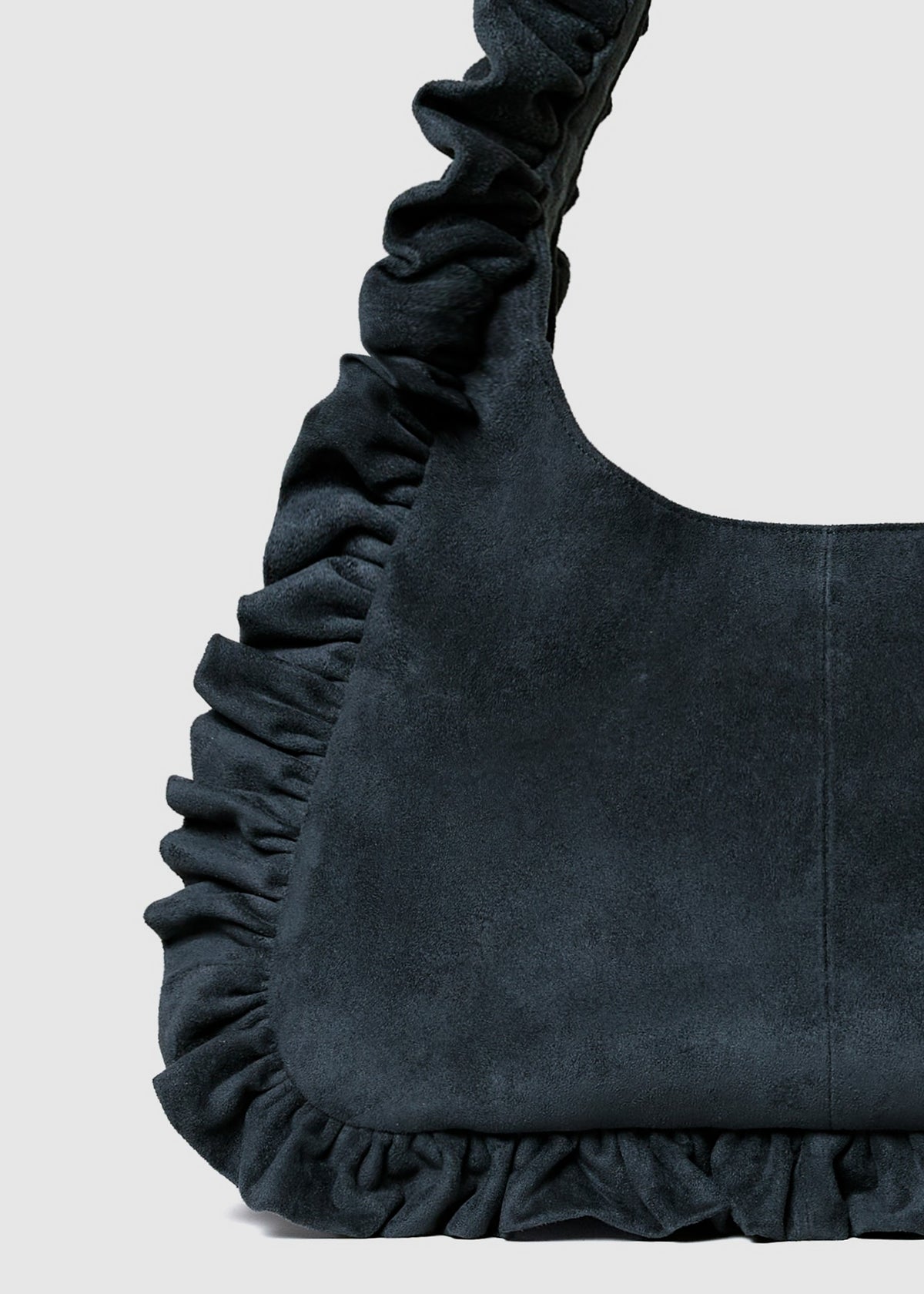 Suede Mini Hobo - Navy